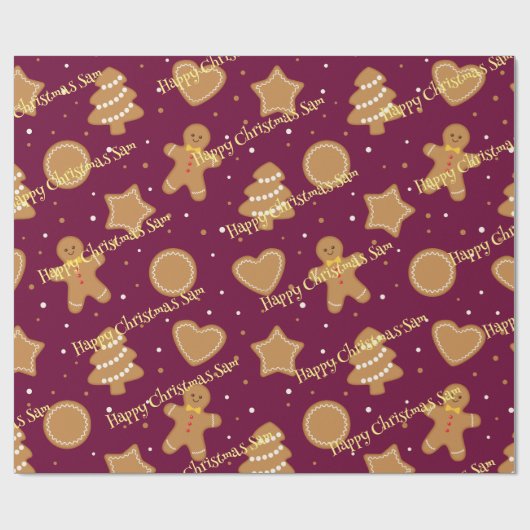 Gepersonaliseerd kerstpatroon inpakpapier (Vlak)