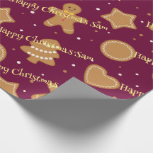 Gepersonaliseerd kerstpatroon inpakpapier