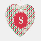 Gepersonaliseerd kerstpatroon keramisch ornament (Rechts)