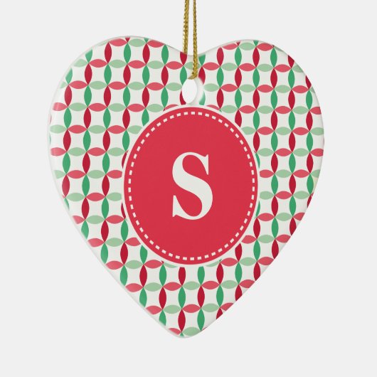 Gepersonaliseerd kerstpatroon keramisch ornament (Rechts)