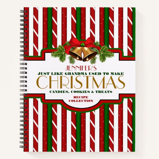 Gepersonaliseerd kerstrecept notitieboek (Voorkant)