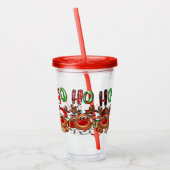 Gepersonaliseerd kerstrendier acryl drinkbeker (Links)