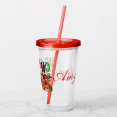 Gepersonaliseerd kerstrendier acryl drinkbeker (Achterkant)