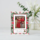 Gepersonaliseerd kerstrendier feestdagenkaart (Staand voorkant)