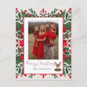 Gepersonaliseerd kerstrendier feestdagenkaart (Voorkant)