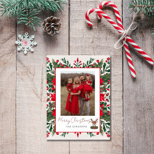 Gepersonaliseerd kerstrendier feestdagenkaart