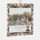 Gepersonaliseerd kerstrendier keramisch ornament (Rechts)