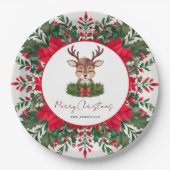 Gepersonaliseerd kerstrendier papieren bordje (Voorkant)