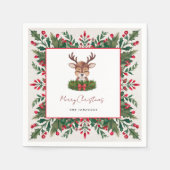 Gepersonaliseerd kerstrendier servet (Voorkant)