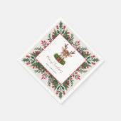 Gepersonaliseerd kerstrendier servet (Hoek)