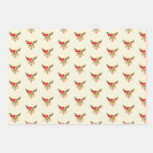 Gepersonaliseerd kerstrenrendiergezicht inpakpapier vel (Voorkant 2)