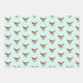 Gepersonaliseerd kerstrenrendiergezicht inpakpapier vel (Voorkant 3)