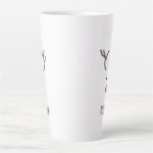 Gepersonaliseerd kerstrood neus rendierwit latte mok (Voorkant)