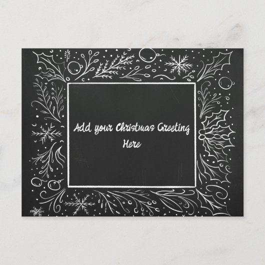 Gepersonaliseerd kerstschoolbord feestdagenkaart (Voorkant)