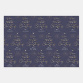 Gepersonaliseerd kerstscript rood groen blauw inpakpapier vel (Voorkant 3)