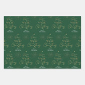 Gepersonaliseerd kerstscript rood groen blauw inpakpapier vel (Voorkant 2)