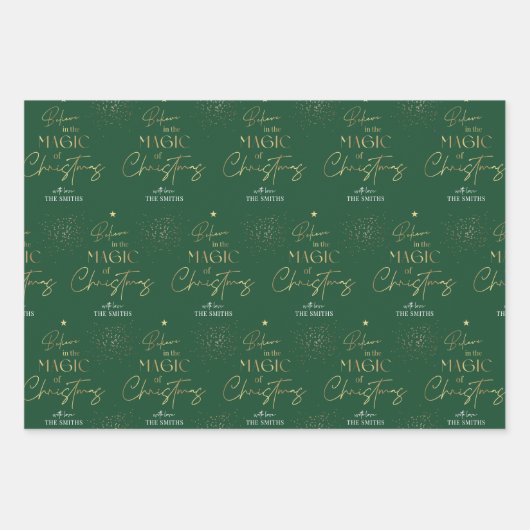 Gepersonaliseerd kerstscript rood groen blauw inpakpapier vel (Voorkant 2)