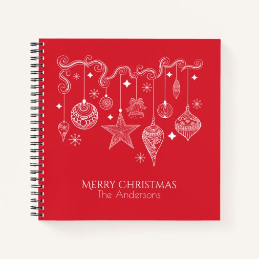 Gepersonaliseerd kerstsierboek notitieboek (Voorkant)