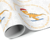 Gepersonaliseerd kerstskiend Sinaasappel Dinosaur Cadeaupapier (Rol Hoek)