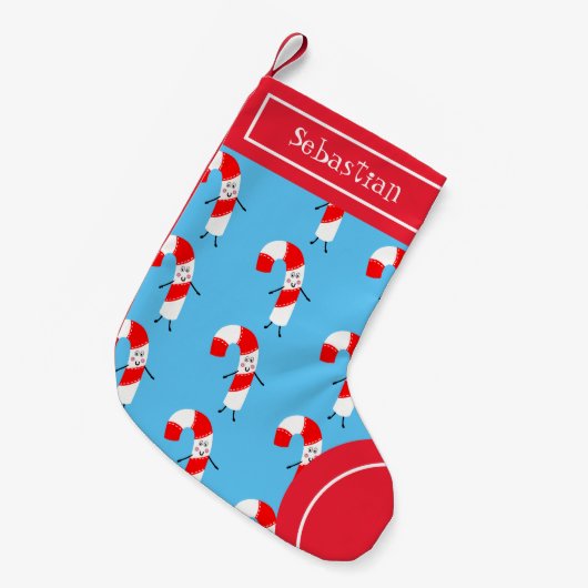 Gepersonaliseerd kerstsnoepriet kleine kerstsok (Voorkant (Hangend))