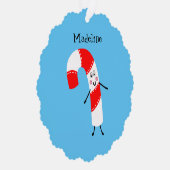 Gepersonaliseerd kerstsnoepriet ornament kaart (Rechts)