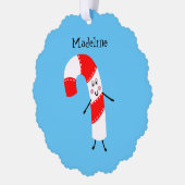 Gepersonaliseerd kerstsnoepriet ornament kaart (Links)