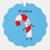 Gepersonaliseerd kerstsnoepriet ornament kaart (Voorkant)