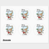 Gepersonaliseerd kerstsnoepriet ronde sticker (Vel)