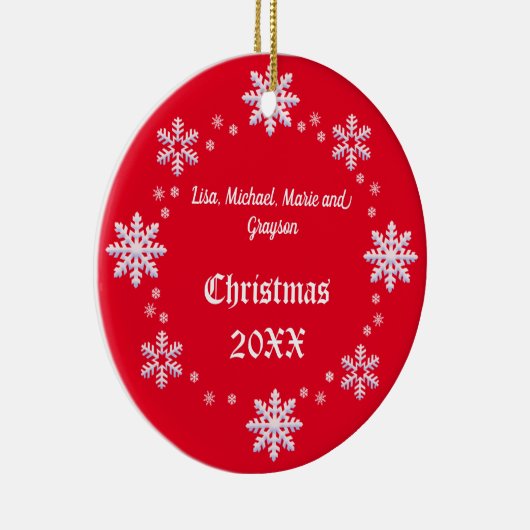 Gepersonaliseerd kerstsnowflake Ornament (Rechts)