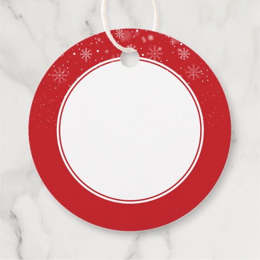 Gepersonaliseerd kerstsnowflakes rood bedankjes labels (Achterkant)