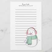 Gepersonaliseerd kerstsnowman briefpapier (Voorkant)