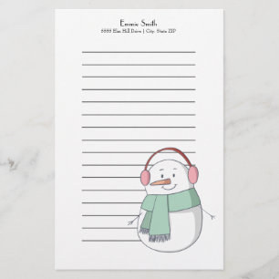 Gepersonaliseerd kerstsnowman briefpapier