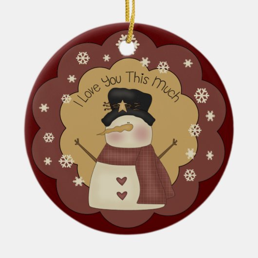 Gepersonaliseerd kerstsnowman Love Ornament (Voorkant)