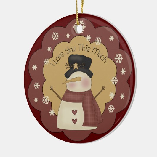 Gepersonaliseerd kerstsnowman Love Ornament (Links)