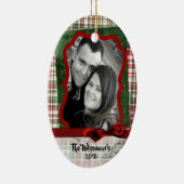 Gepersonaliseerd kerstspeldenBeer PHOTO-versiemane Keramisch Ornament (Rechts)