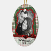 Gepersonaliseerd kerstspeldenBeer PHOTO-versiemane Keramisch Ornament (Links)