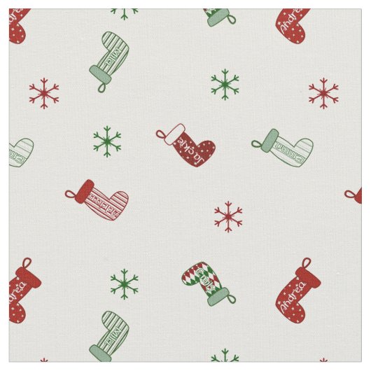 Gepersonaliseerd kerststoppatroon stof (Close Up)