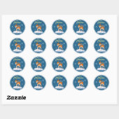 Gepersonaliseerd kerstthema ronde sticker (Vel)