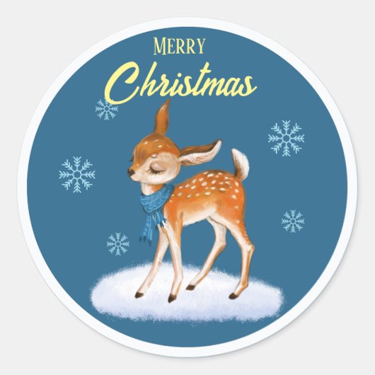 Gepersonaliseerd kerstthema ronde sticker (Voorkant)