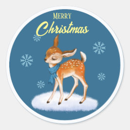 Gepersonaliseerd kerstthema ronde sticker