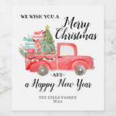 Gepersonaliseerd kerstvakantie wijn label etiket (Enkel label)