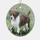 Gepersonaliseerd kerstversiering Brindle Boxer Keramisch Ornament (Links)