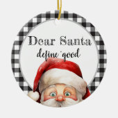 Gepersonaliseerd kerstversiering keramisch ornament (Voorkant)