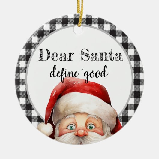 Gepersonaliseerd kerstversiering keramisch ornament (Voorkant)