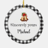 Gepersonaliseerd kerstversiering keramisch ornament (Achterkant)