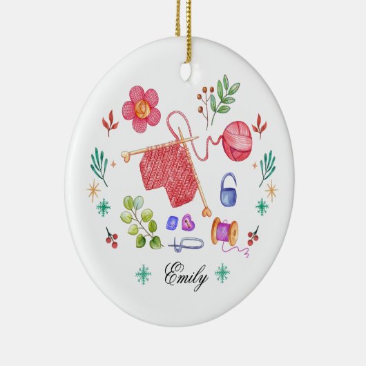 Gepersonaliseerd kerstversiering keramisch ornament (Rechts)