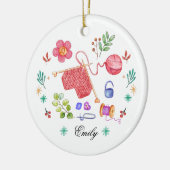 Gepersonaliseerd kerstversiering keramisch ornament (Links)