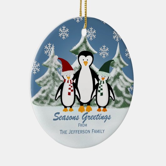 Gepersonaliseerd: kerstversiering uit de familie P Keramisch Ornament (Rechts)