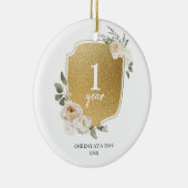 Gepersonaliseerd kerstversiering voor Sober Jubile Keramisch Ornament (Rechts)