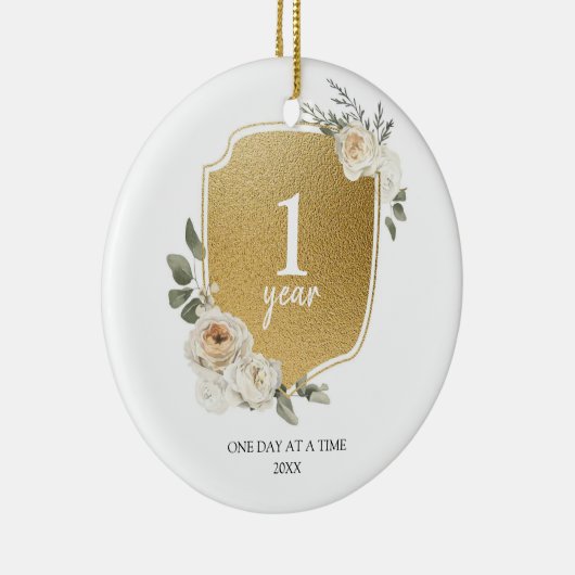 Gepersonaliseerd kerstversiering voor Sober Jubile Keramisch Ornament (Rechts)